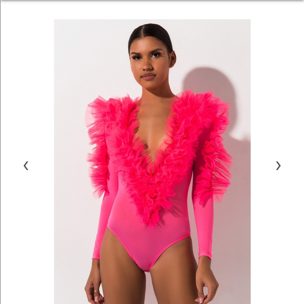 Ruffle Sheer Bodysuit